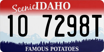 ID license plate 1O7298T
