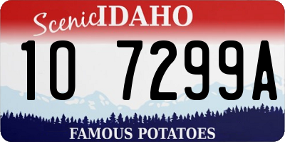 ID license plate 1O7299A