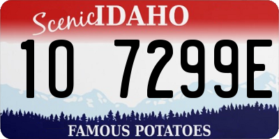 ID license plate 1O7299E