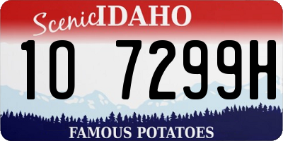 ID license plate 1O7299H