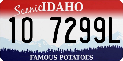 ID license plate 1O7299L