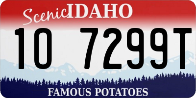 ID license plate 1O7299T