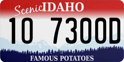 ID license plate 1O7300D