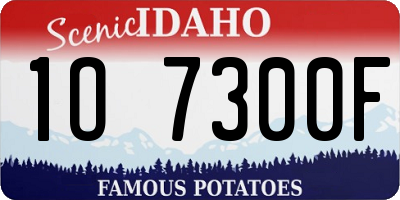 ID license plate 1O7300F