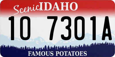 ID license plate 1O7301A
