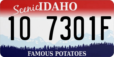 ID license plate 1O7301F