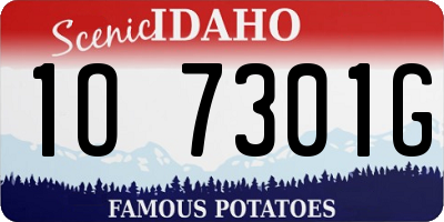 ID license plate 1O7301G