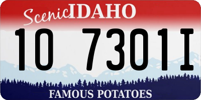 ID license plate 1O7301I