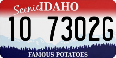 ID license plate 1O7302G