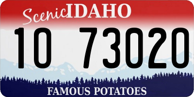 ID license plate 1O7302O
