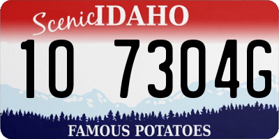 ID license plate 1O7304G