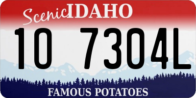 ID license plate 1O7304L
