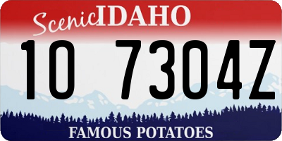 ID license plate 1O7304Z