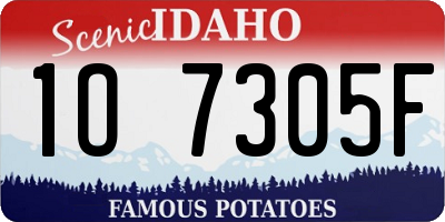 ID license plate 1O7305F
