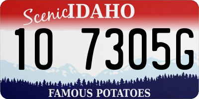 ID license plate 1O7305G