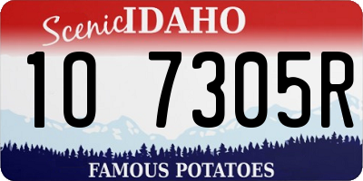 ID license plate 1O7305R