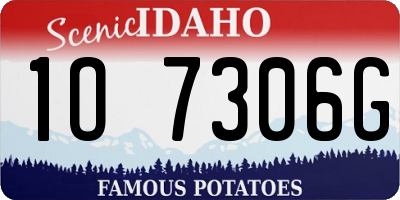 ID license plate 1O7306G