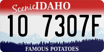 ID license plate 1O7307F