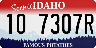 ID license plate 1O7307R