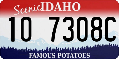 ID license plate 1O7308C