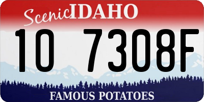 ID license plate 1O7308F