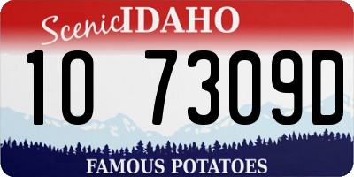 ID license plate 1O7309D