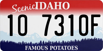 ID license plate 1O7310F