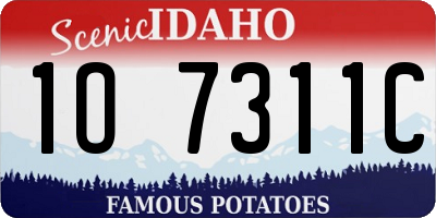 ID license plate 1O7311C