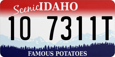 ID license plate 1O7311T