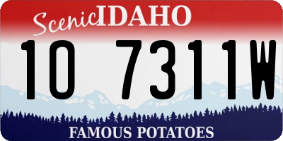 ID license plate 1O7311W