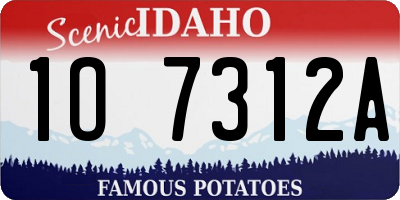ID license plate 1O7312A
