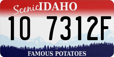 ID license plate 1O7312F