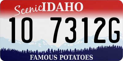 ID license plate 1O7312G