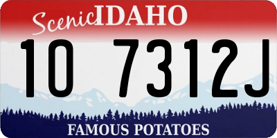 ID license plate 1O7312J