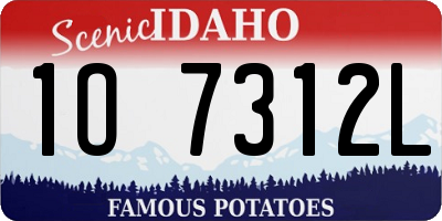 ID license plate 1O7312L