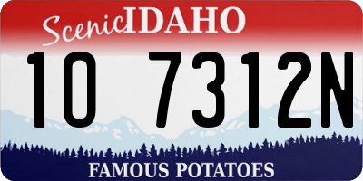ID license plate 1O7312N