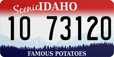 ID license plate 1O7312O