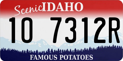 ID license plate 1O7312R