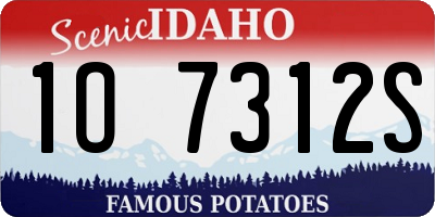 ID license plate 1O7312S
