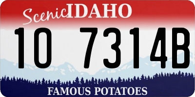 ID license plate 1O7314B