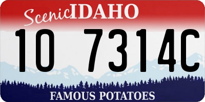 ID license plate 1O7314C