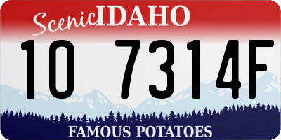 ID license plate 1O7314F