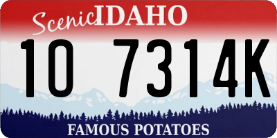 ID license plate 1O7314K