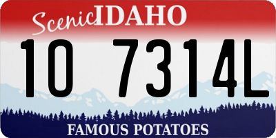 ID license plate 1O7314L