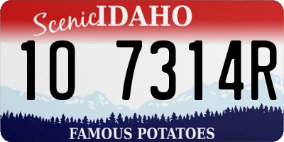 ID license plate 1O7314R
