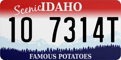 ID license plate 1O7314T