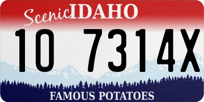 ID license plate 1O7314X