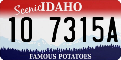 ID license plate 1O7315A