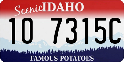 ID license plate 1O7315C