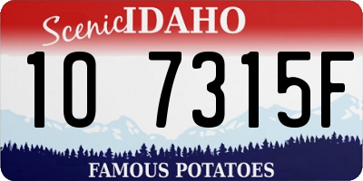 ID license plate 1O7315F